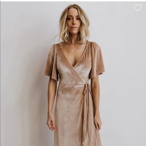 Baltic born “megan” velvet wrap dress shell color